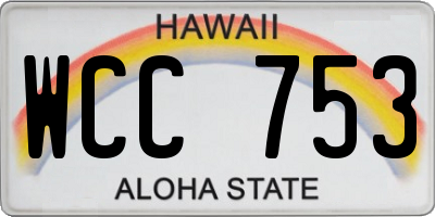 HI license plate WCC753