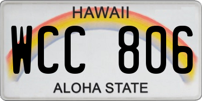 HI license plate WCC806