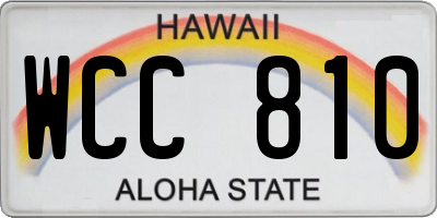 HI license plate WCC810