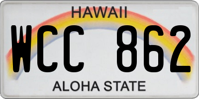 HI license plate WCC862
