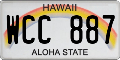 HI license plate WCC887