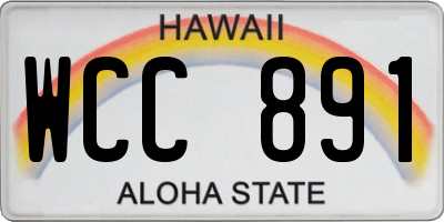 HI license plate WCC891