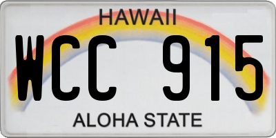 HI license plate WCC915