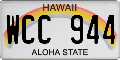 HI license plate WCC944