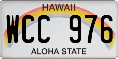 HI license plate WCC976