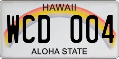 HI license plate WCD004