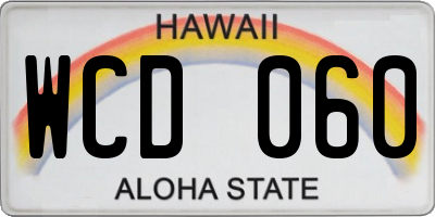 HI license plate WCD060