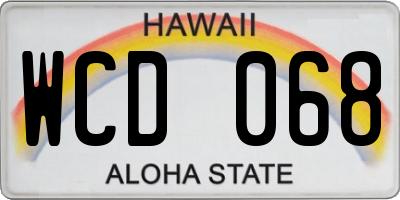 HI license plate WCD068