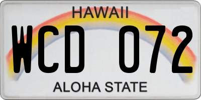 HI license plate WCD072