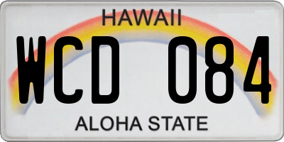 HI license plate WCD084