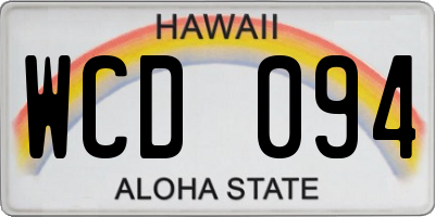 HI license plate WCD094
