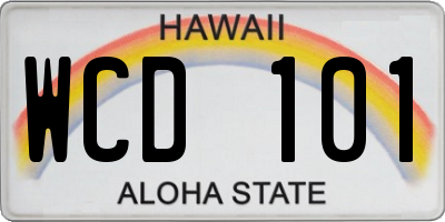 HI license plate WCD101