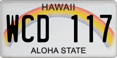 HI license plate WCD117