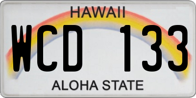 HI license plate WCD133