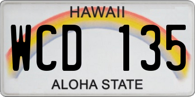 HI license plate WCD135