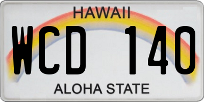 HI license plate WCD140