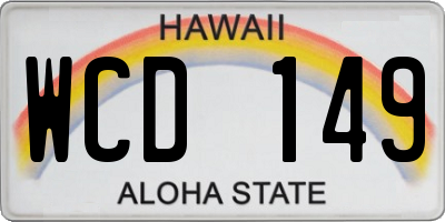 HI license plate WCD149