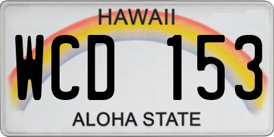 HI license plate WCD153