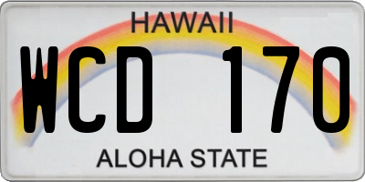 HI license plate WCD170