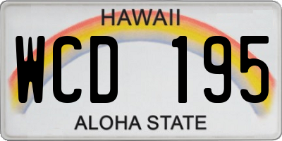 HI license plate WCD195