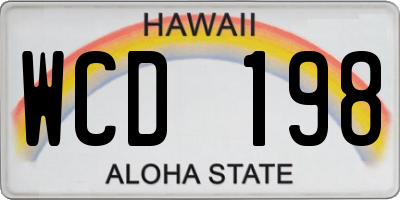 HI license plate WCD198