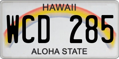 HI license plate WCD285
