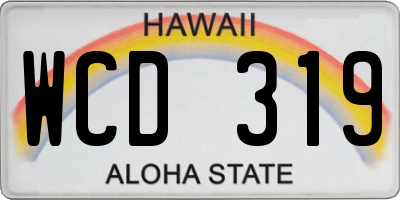 HI license plate WCD319