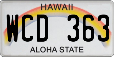 HI license plate WCD363
