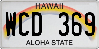 HI license plate WCD369