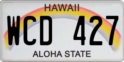 HI license plate WCD427
