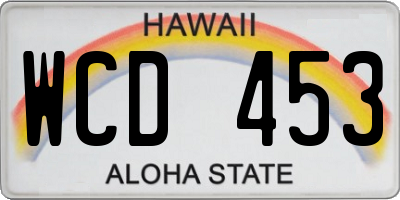 HI license plate WCD453
