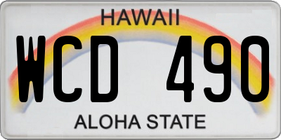 HI license plate WCD490