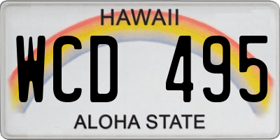 HI license plate WCD495