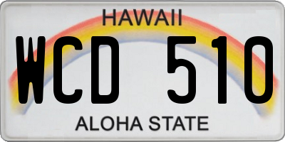 HI license plate WCD510