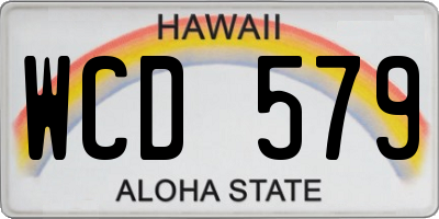 HI license plate WCD579