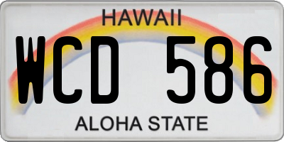 HI license plate WCD586
