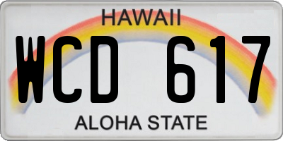 HI license plate WCD617