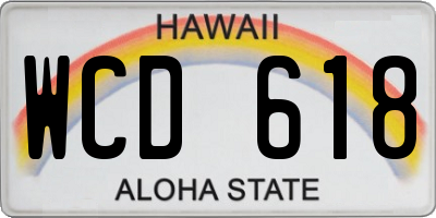 HI license plate WCD618