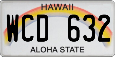 HI license plate WCD632