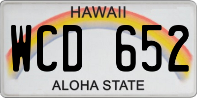 HI license plate WCD652