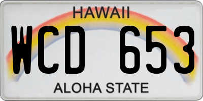 HI license plate WCD653