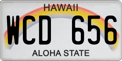HI license plate WCD656