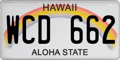 HI license plate WCD662
