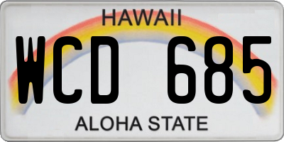 HI license plate WCD685