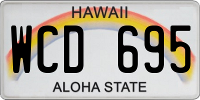 HI license plate WCD695