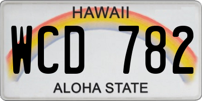 HI license plate WCD782
