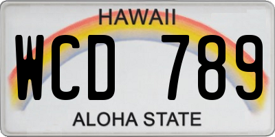 HI license plate WCD789