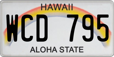 HI license plate WCD795