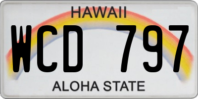 HI license plate WCD797
