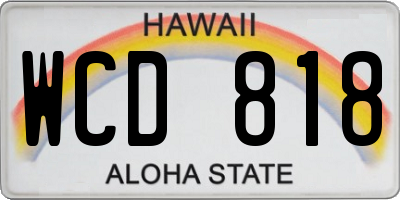 HI license plate WCD818